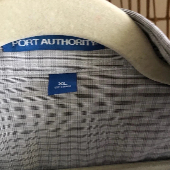 Port Authority grey plaid button down - Picture 2 of 7